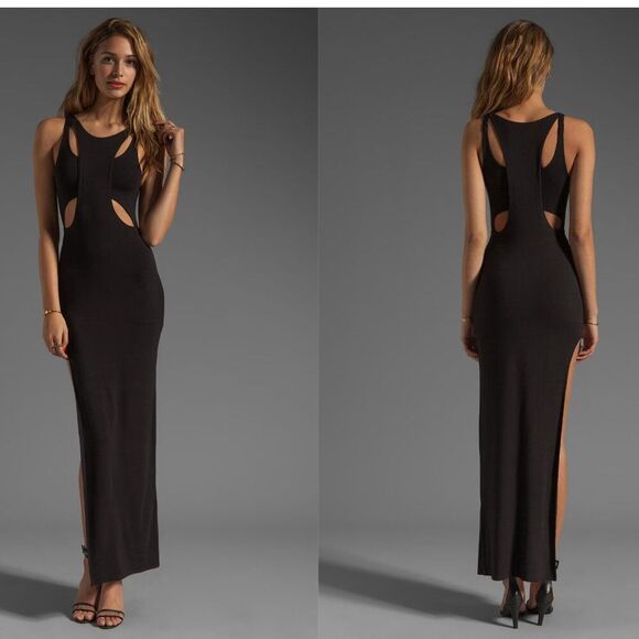 NWT Blessed Are Meek S Sexy Holey Smoke BodyCon Dress Black Cut Out Boho Indie - Picture 11 of 13